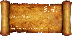 Bula Alex névjegykártya