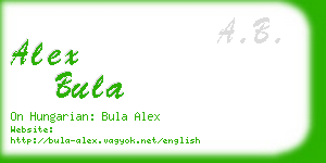 alex bula business card